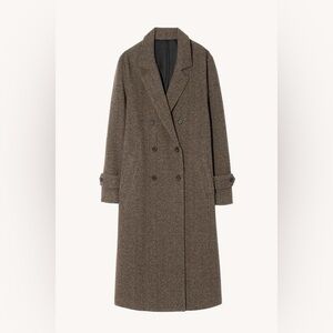 $2,000 Nili Lotan Mariette Coat In Brown Melange Virgin Wool (XS)